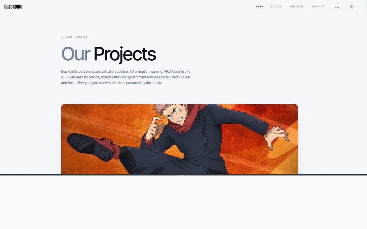 Blackbird website, built by Globex
