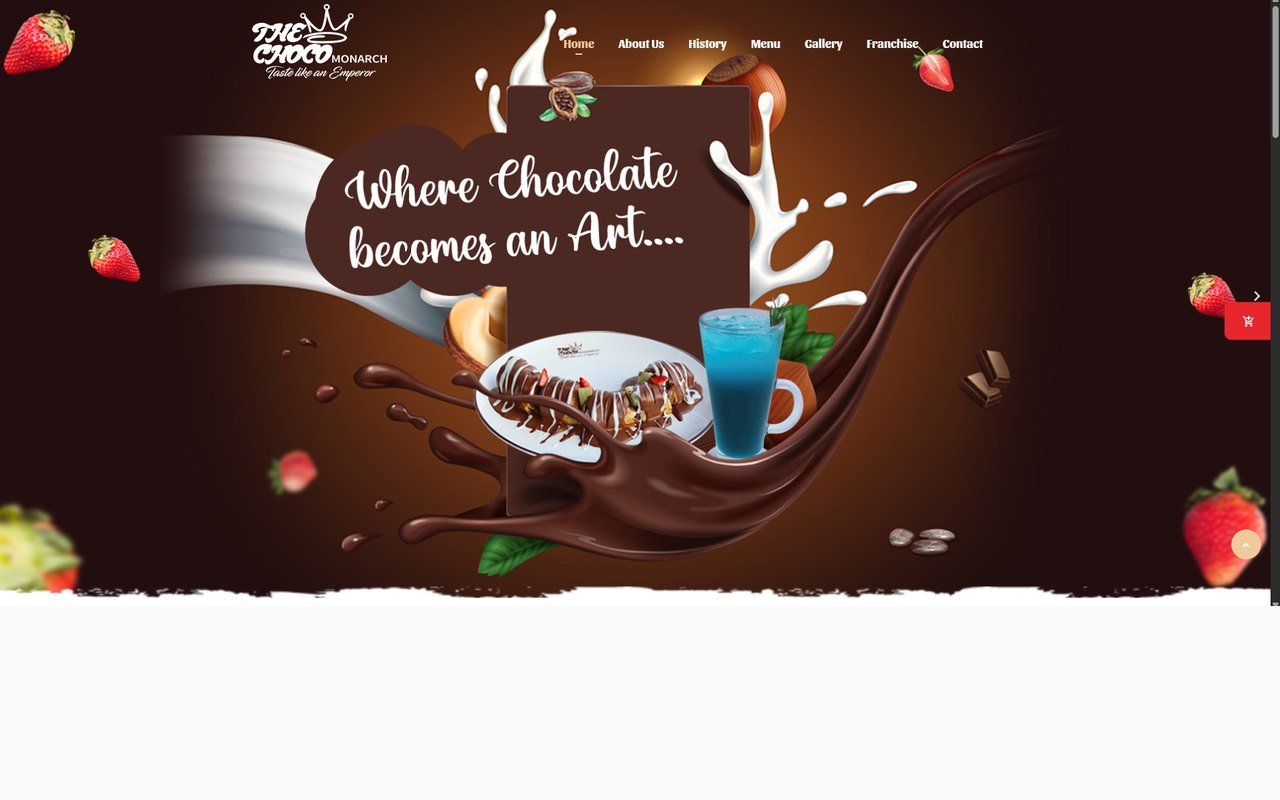 The Choco Monarch website, built by Globex